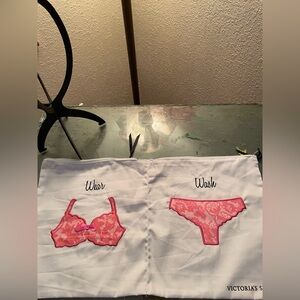 Victoria's Secret Pink Lace Lingerie Bag